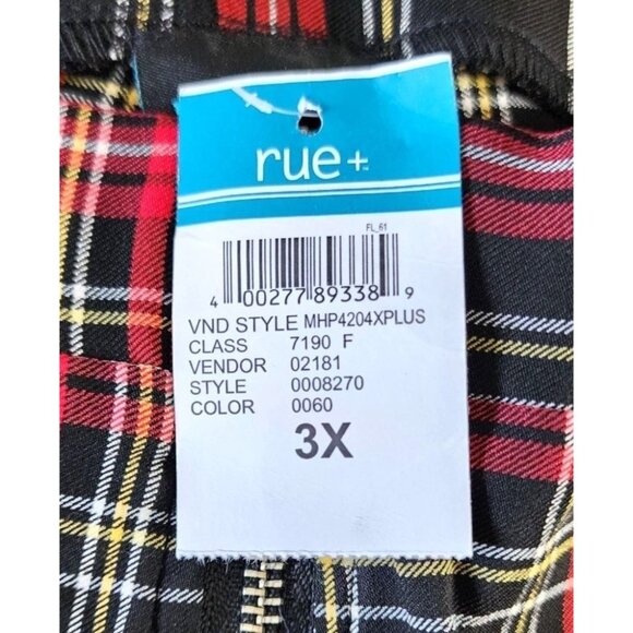 Rue+ 3X Cotton/Polyester Plaid Women’s Zip Up Pants | Stylish Plus-Size Pants - Picture 10 of 13